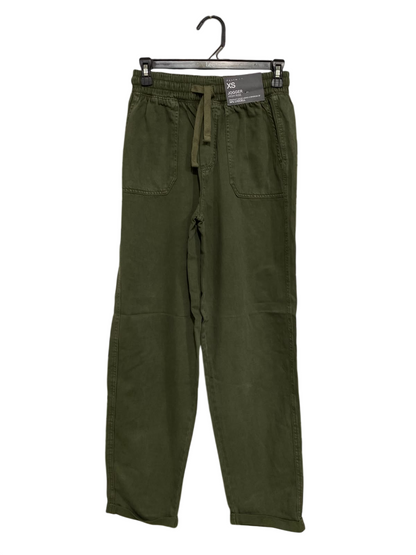 PRIMARK CARES |XS| WAIST 26| A43| OLIVE GREEN HIGH-RISE LYOCELL UTILITY JOGGERS