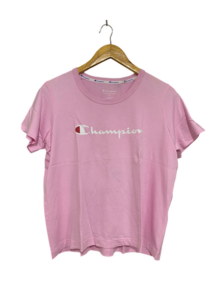 CHAMPION |L| BUST 20| A43| PINK LOGO-EMBOSSED SHORT-SLEEVE UTILITY T-SHIRT