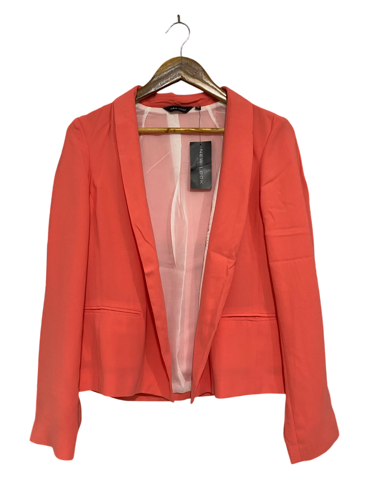 NEW LOOK |M| BUST 18| A44| CORAL OPEN-FRONT TAILORED UTILITY BLAZER