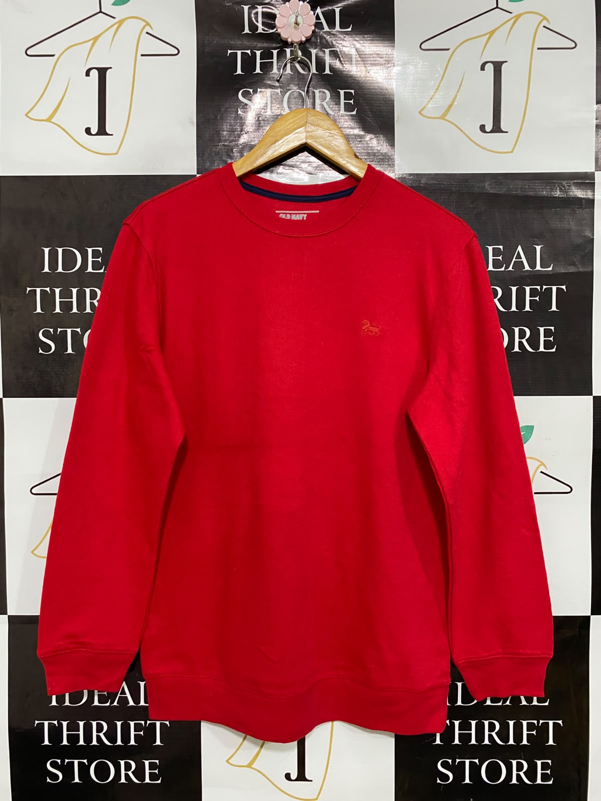 OLD NAVY |XL| BUST 19| A44| RED CREWNECK FLEECE UTILITY SWEATSHIRT