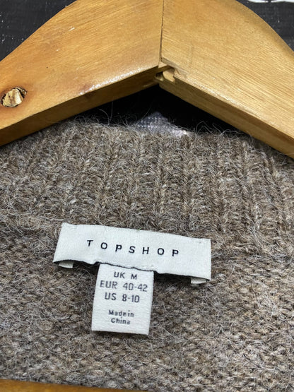 TOPSHOP |M| BUST 24| A44| BROWN OVERSIZED KNIT UTILITY CARDIGAN