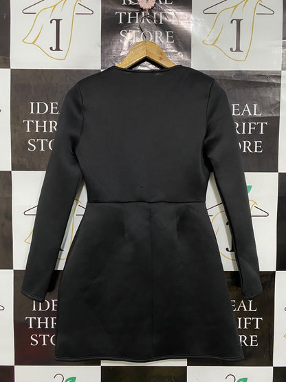 IN THE STYLE |S| BUST 16| A44 | BLACK SQUARE-NECK LONG-SLEEVE BLAZER DRESS