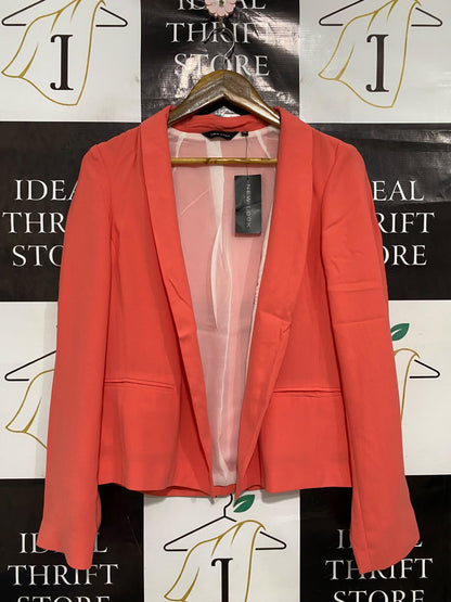 NEW LOOK |M| BUST 18| A44| CORAL OPEN-FRONT TAILORED UTILITY BLAZER