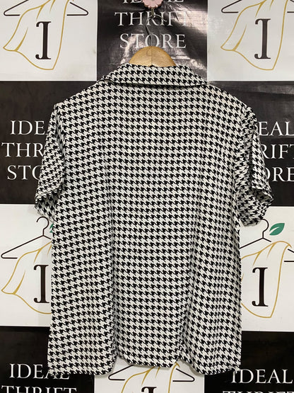 ATMOS & HERE |S| BUST 21| A43| HOUNDSTOOTH SHORT-SLEEVE UTILITY SHIRT