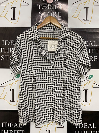 ATMOS & HERE |S| BUST 21| A43| HOUNDSTOOTH SHORT-SLEEVE UTILITY SHIRT