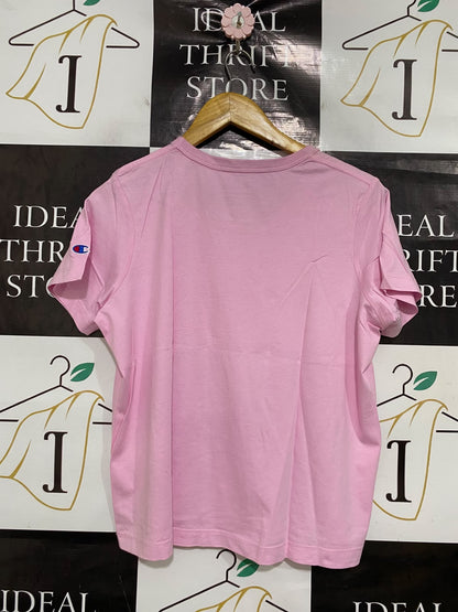 CHAMPION |L| BUST 20| A43| PINK LOGO-EMBOSSED SHORT-SLEEVE UTILITY T-SHIRT
