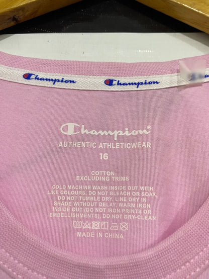 CHAMPION |L| BUST 20| A43| PINK LOGO-EMBOSSED SHORT-SLEEVE UTILITY T-SHIRT