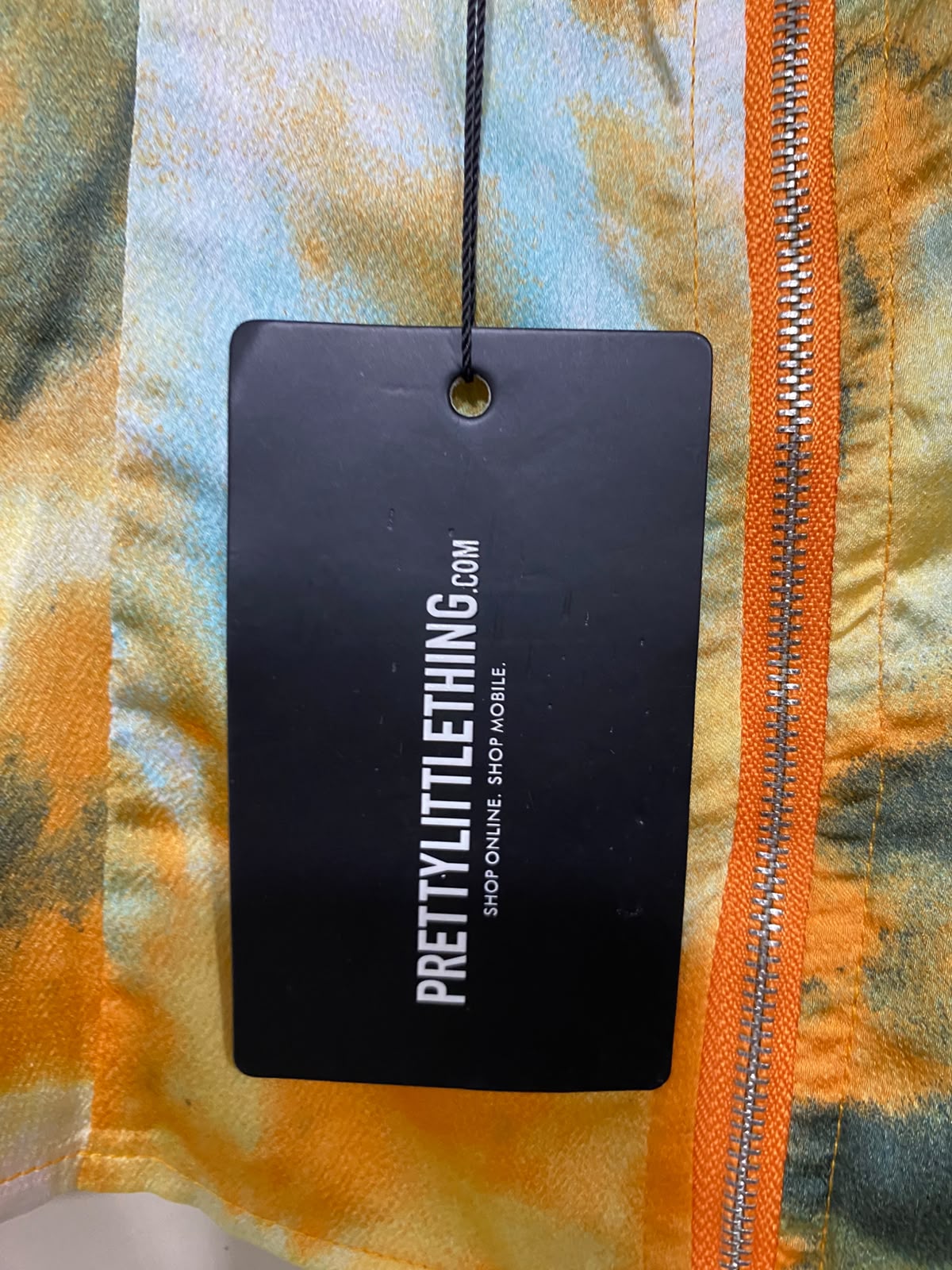 PRETTYLITTLE THING |M| BUST 16| A43| YELLOW TIE-DYE BUSTIER CORSET UTILITY TOP