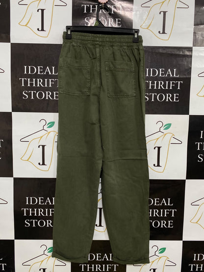 PRIMARK CARES |XS| WAIST 26| A43| OLIVE GREEN HIGH-RISE LYOCELL UTILITY JOGGERS
