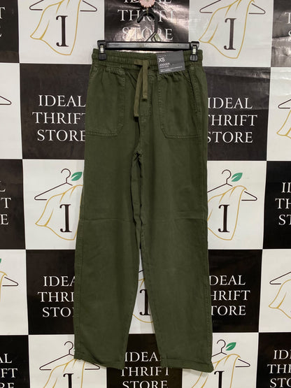 PRIMARK CARES |XS| WAIST 26| A43| OLIVE GREEN HIGH-RISE LYOCELL UTILITY JOGGERS