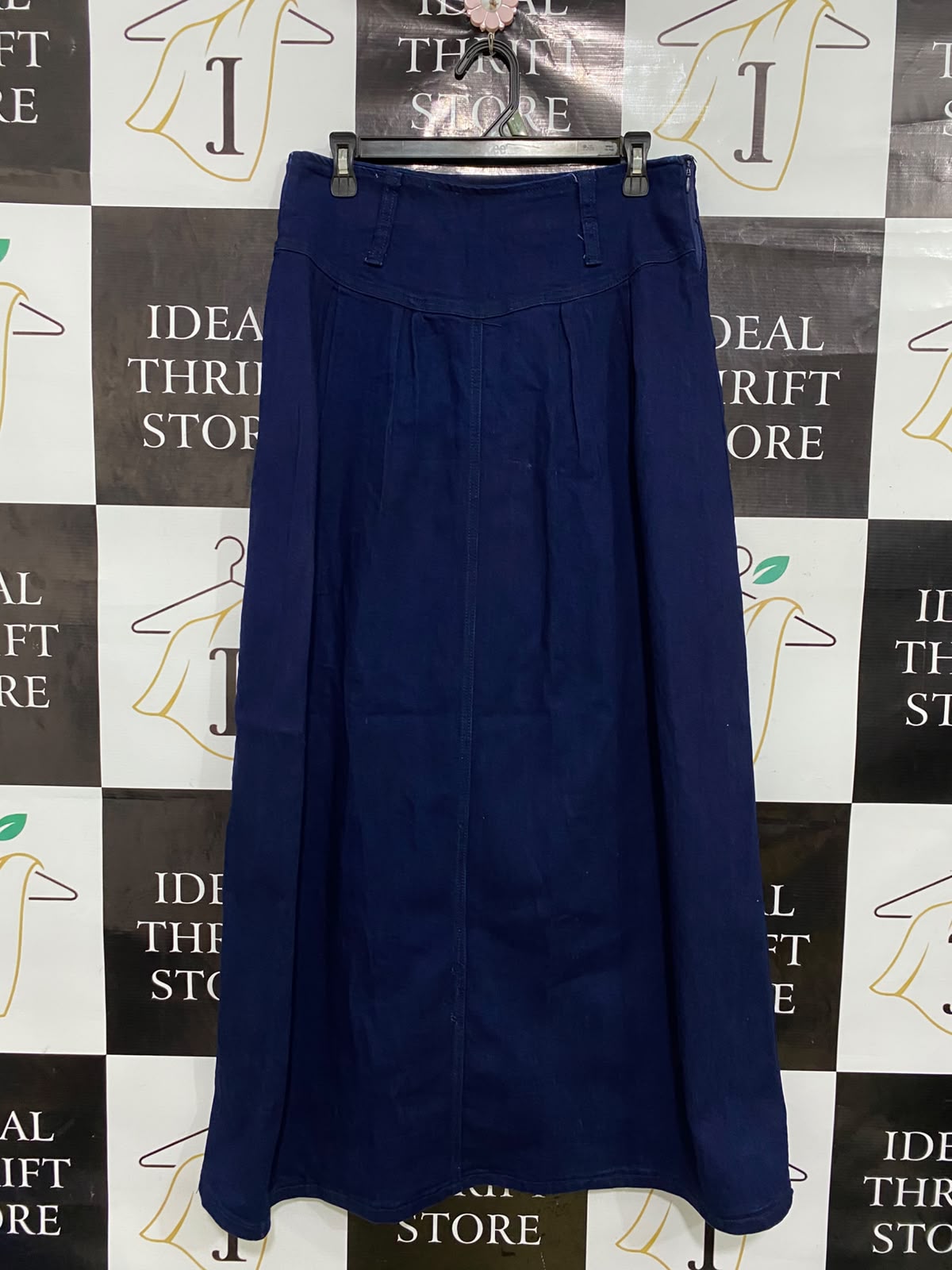 GELIETE |L| WAIST 30| A43| BLUE HIGH-WAISTED MAXI UTILITY SKIRT