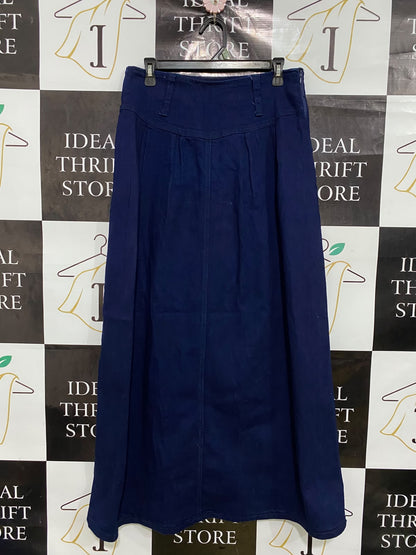 GELIETE |L| WAIST 30| A43| BLUE HIGH-WAISTED MAXI UTILITY SKIRT
