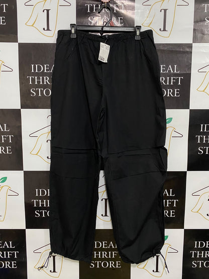 H&M |L| WAIST 32| A43| BLACK TECHNICAL CARGO UTILITY PANTS WITH DRAWSTRING CUFFS