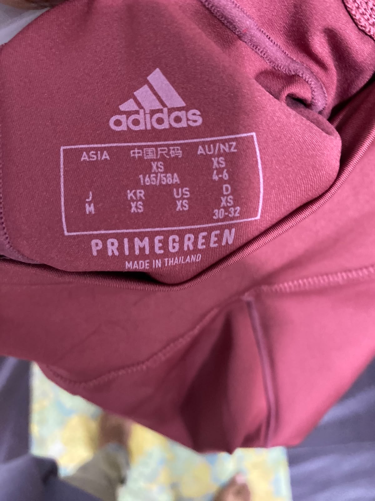 ADIDAS |XS| WAIST 20| A43| BURGUNDY BRANDED CALF HIGH-RISE UTILITY LEGGINGS