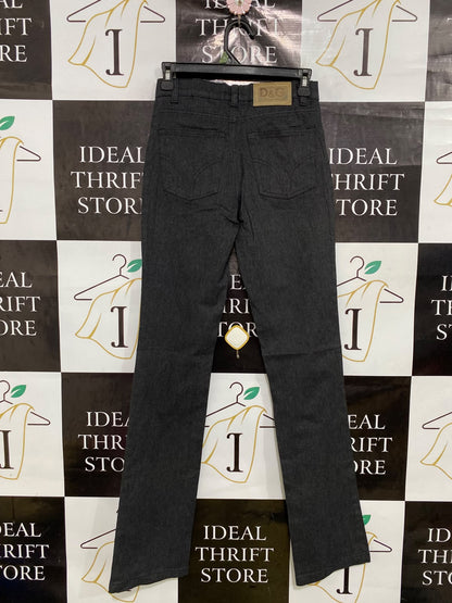 DOLCE & GABBANA |S| WAIST 26| A43| CHARCOAL GREY STRAIGHT-LEG UTILITY DENIM JEANS