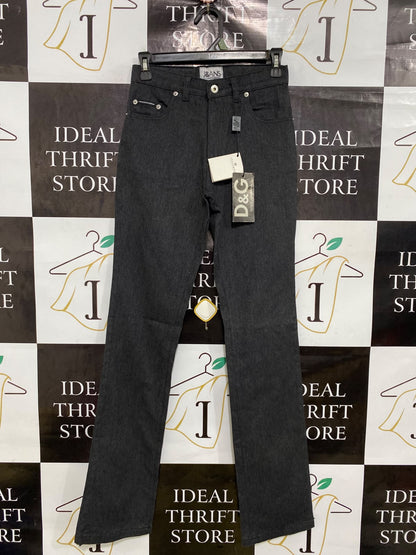 DOLCE & GABBANA |S| WAIST 26| A43| CHARCOAL GREY STRAIGHT-LEG UTILITY DENIM JEANS