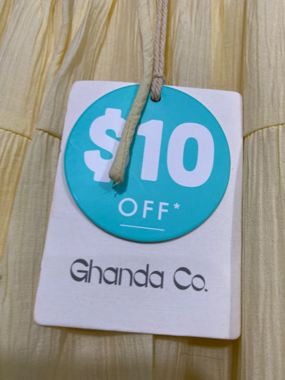 GHANDA CO |S| WAIST 26| A43| PALE YELLOW TIERED MAXI UTILITY SKIRT
