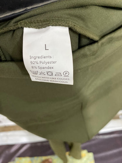 |S| WAIST 26| A43| OLIVE GREEN HIGH-WAISTED FLARED UTILITY TROUSERS