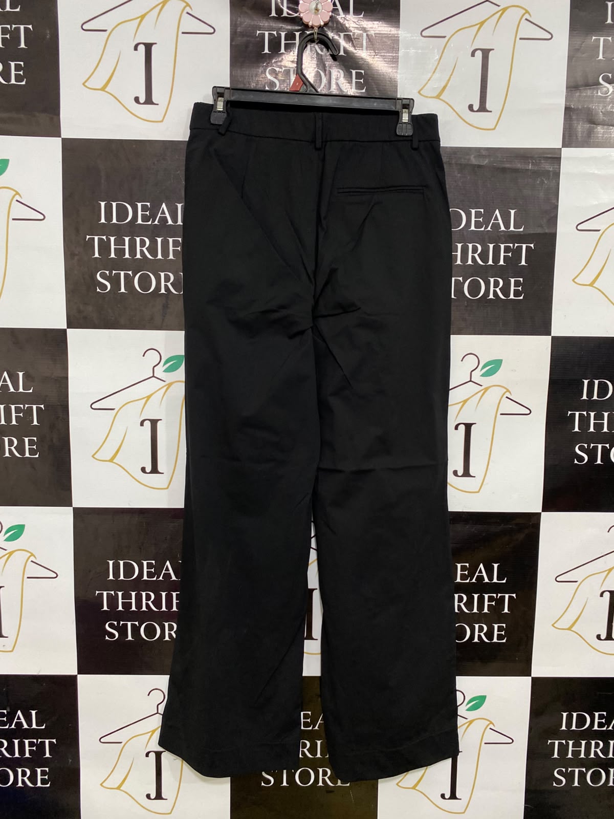 HALARA |M| WAIST 30| A43| BLACK TAILORED WIDE-LEG UTILITY TROUSERS
