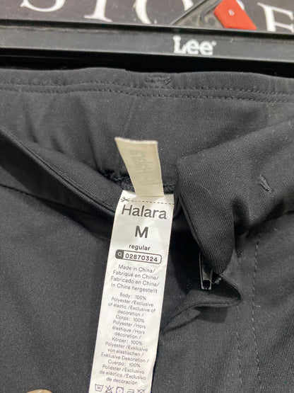HALARA |M| WAIST 30| A43| BLACK TAILORED WIDE-LEG UTILITY TROUSERS