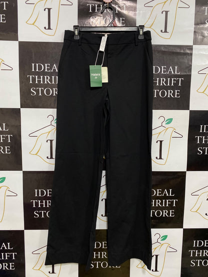 HALARA |M| WAIST 30| A43| BLACK TAILORED WIDE-LEG UTILITY TROUSERS