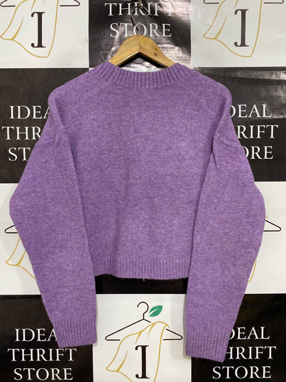 UNIQLO |XS| BUST 23| A43| LAVENDER CROPPED V-NECK KNIT CARDIGAN