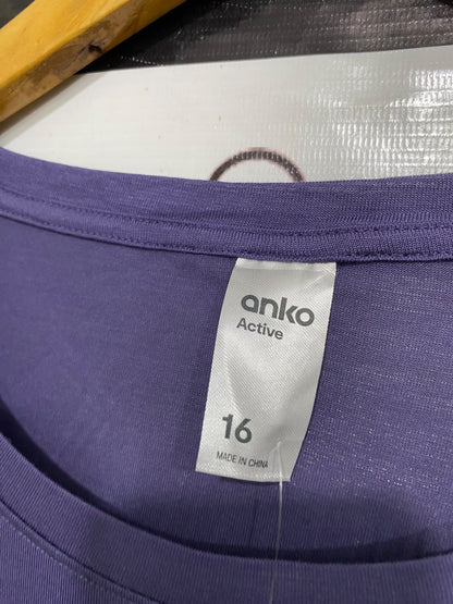 ANKO |L| BUST 20| A43| PURPLE SIDE-CINCHED TECHNICAL UTILITY T-SHIRT