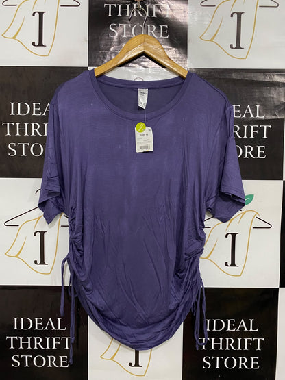 ANKO |L| BUST 20| A43| PURPLE SIDE-CINCHED TECHNICAL UTILITY T-SHIRT