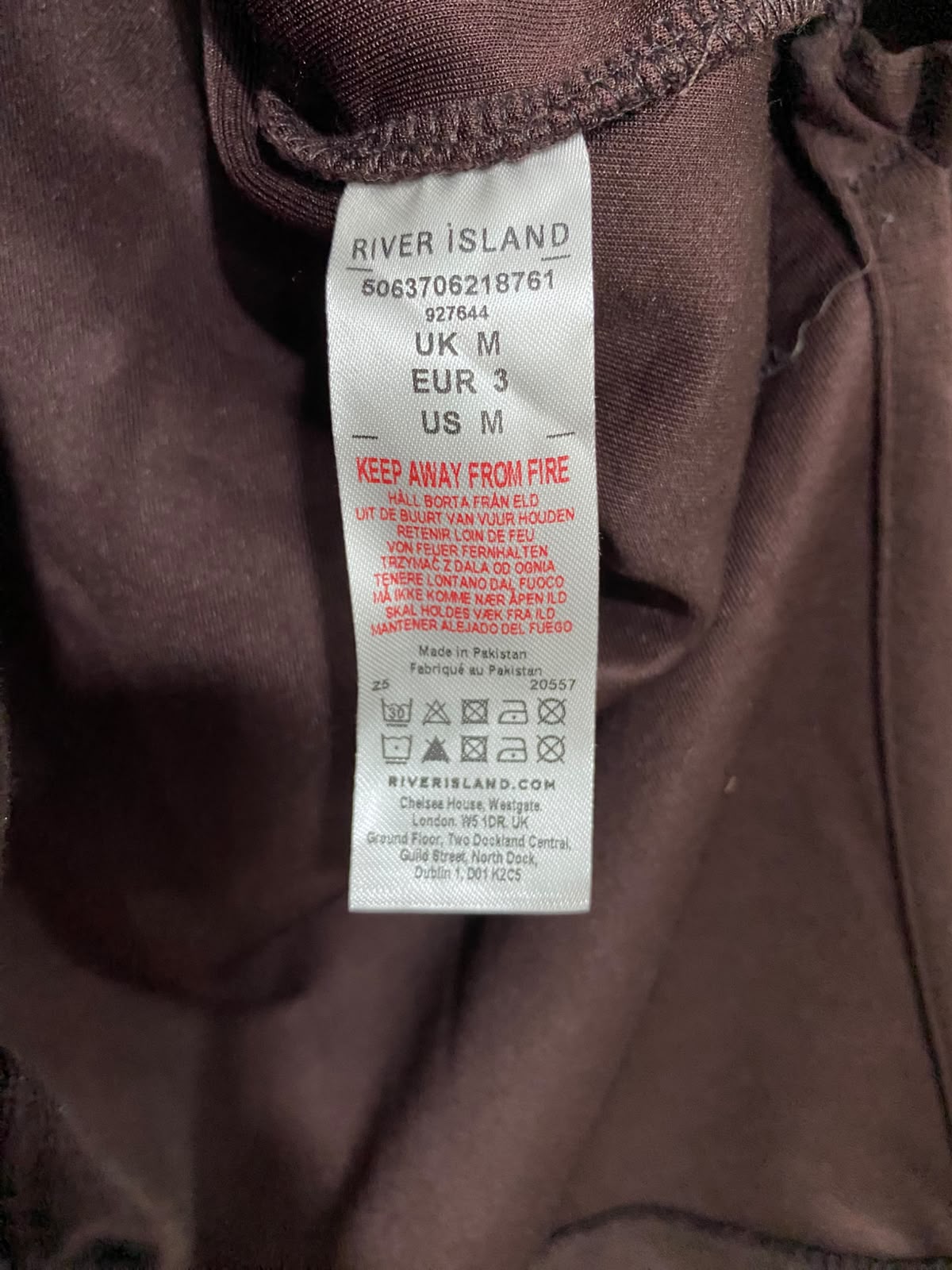 RIVER ISLAND |M| BUST 22| A43| DARK BROWN MOCK-NECK OVERSIZED UTILITY SWEATSHIRT