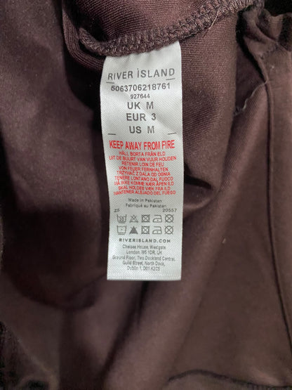 RIVER ISLAND |M| BUST 22| A43| DARK BROWN MOCK-NECK OVERSIZED UTILITY SWEATSHIRT