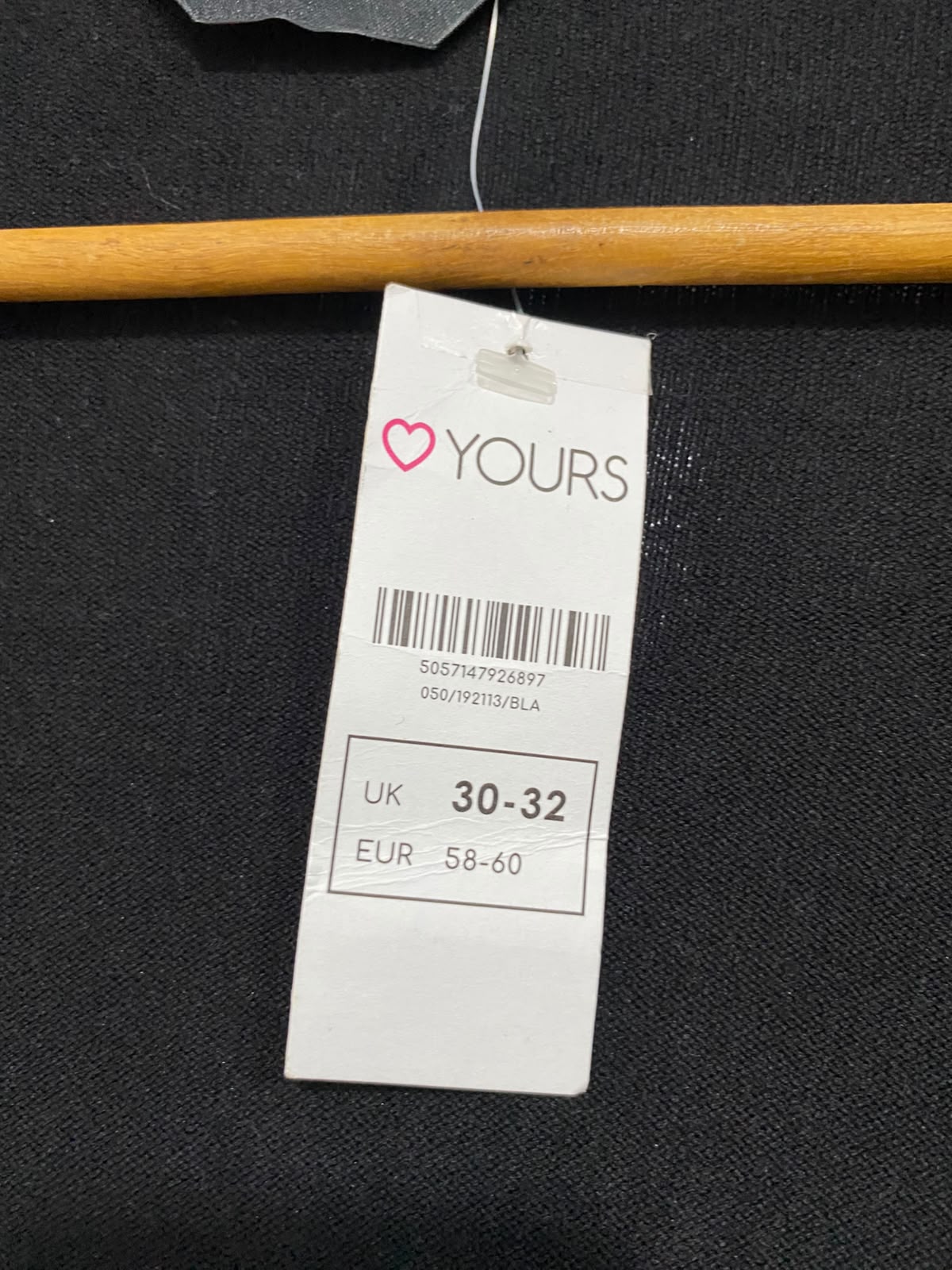 YOURS |XL| BUST 32| A43| BLACK OPEN-FRONT LONGLINE UTILITY CARDIGAN