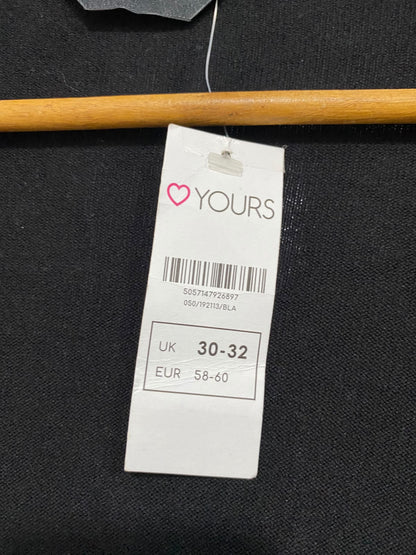 YOURS |XL| BUST 32| A43| BLACK OPEN-FRONT LONGLINE UTILITY CARDIGAN