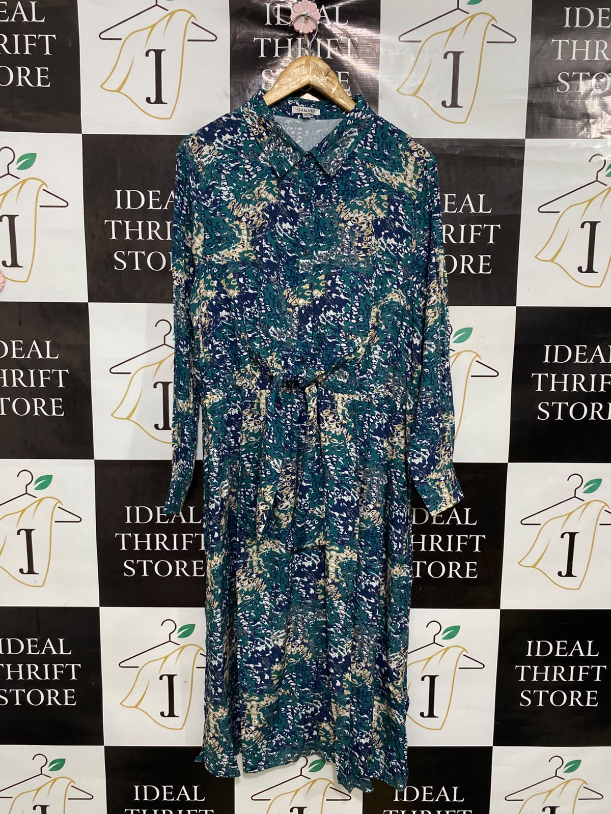 DAMART |L| BUST 21| A43| ABSTRACT PRINT TECHNICAL UTILITY SHIRT DRESS