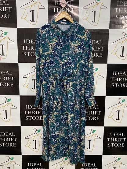 DAMART |L| BUST 21| A43| ABSTRACT PRINT TECHNICAL UTILITY SHIRT DRESS