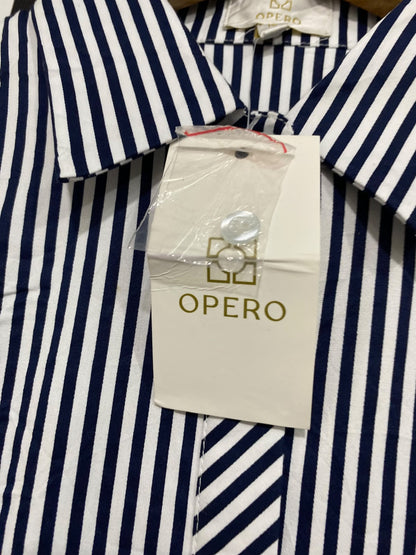 OPERO |M| BUST 17| A43| NAVY AND WHITE STRIPED TECHNICAL UTILITY SHIRT DRESS