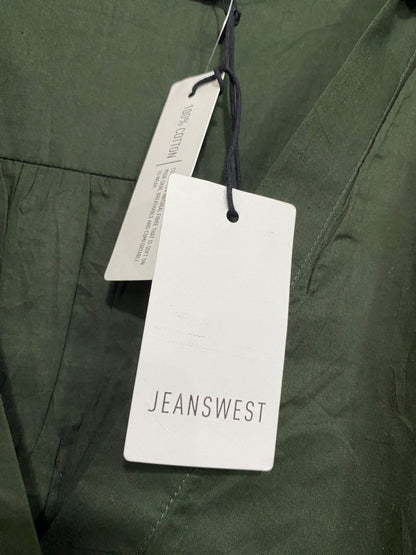 JEANS WEST |XL| BUST 25| A43| OLIVE GREEN V-NECK TECHNICAL UTILITY BLOUSE