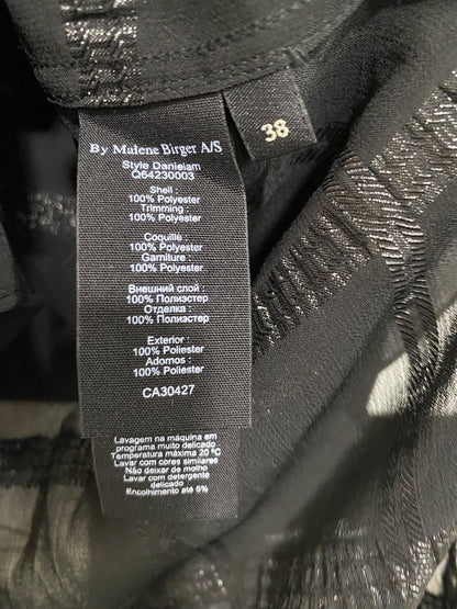 MALENE BIRGER |XL| BUST 23| A43| BLACK SHEER METALLIC CHECK TECHNICAL UTILITY TUNIC SHIRT