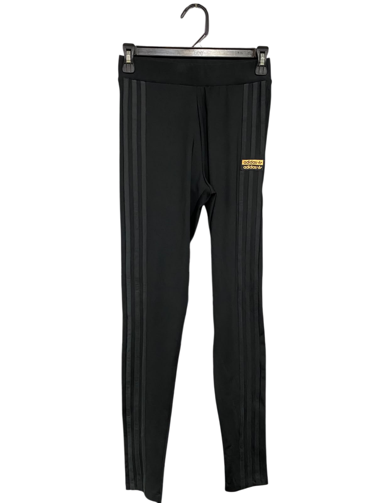 ADIDAS |XS| WAIST 24| A44| BLACK THREE-STRIPE TECHNICAL UTILITY LEGGINGS