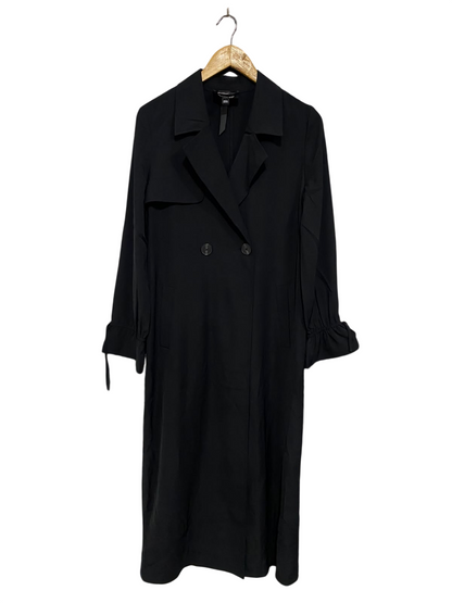 RIVER ISLAND |M| BUST 19| A44| BLACK DOUBLE-BREASTED TRENCH COAT TECHNICAL UTILITY OUTERWEAR