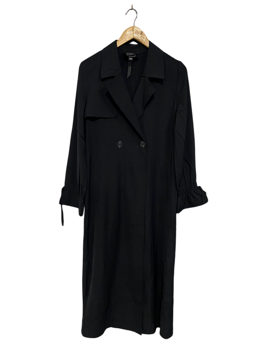 RIVER ISLAND |M| BUST 19| A44| BLACK DOUBLE-BREASTED TRENCH COAT TECHNICAL UTILITY OUTERWEAR