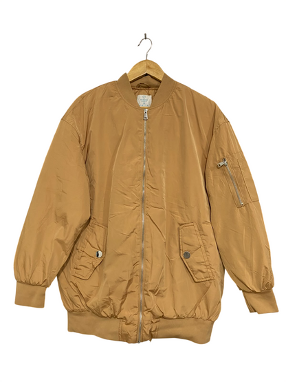 PRIMARK CARES |S| BUST 24| A44| CAMEL OVERSIZED BOMBER JACKET TECHNICAL UTILITY OUTERWEAR