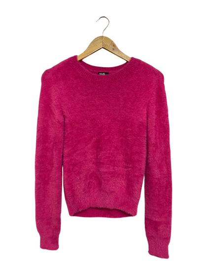 DOTTI |XS| BUST 16| A44| CLOTH FUCHSIA FLUFFY TEXTURED TECHNICAL UTILITY SWEATER