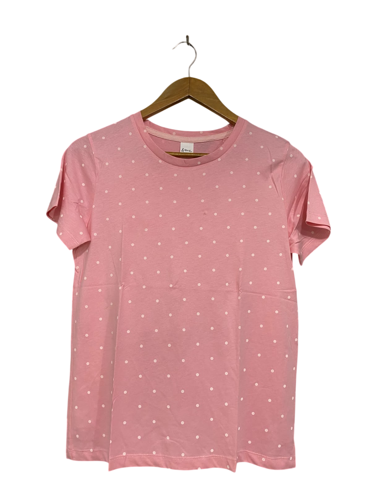 & ME |M| BUST 18| A44| PINK POLKA DOT TECHNICAL UTILITY T-SHIRT