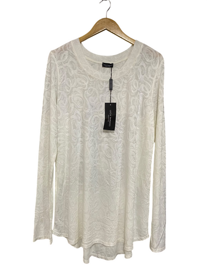 LUCA VANUCCI |XL| BUST 22| A45| OFF-WHITE SWIRL EMBOSSED TECHNICAL UTILITY TOP