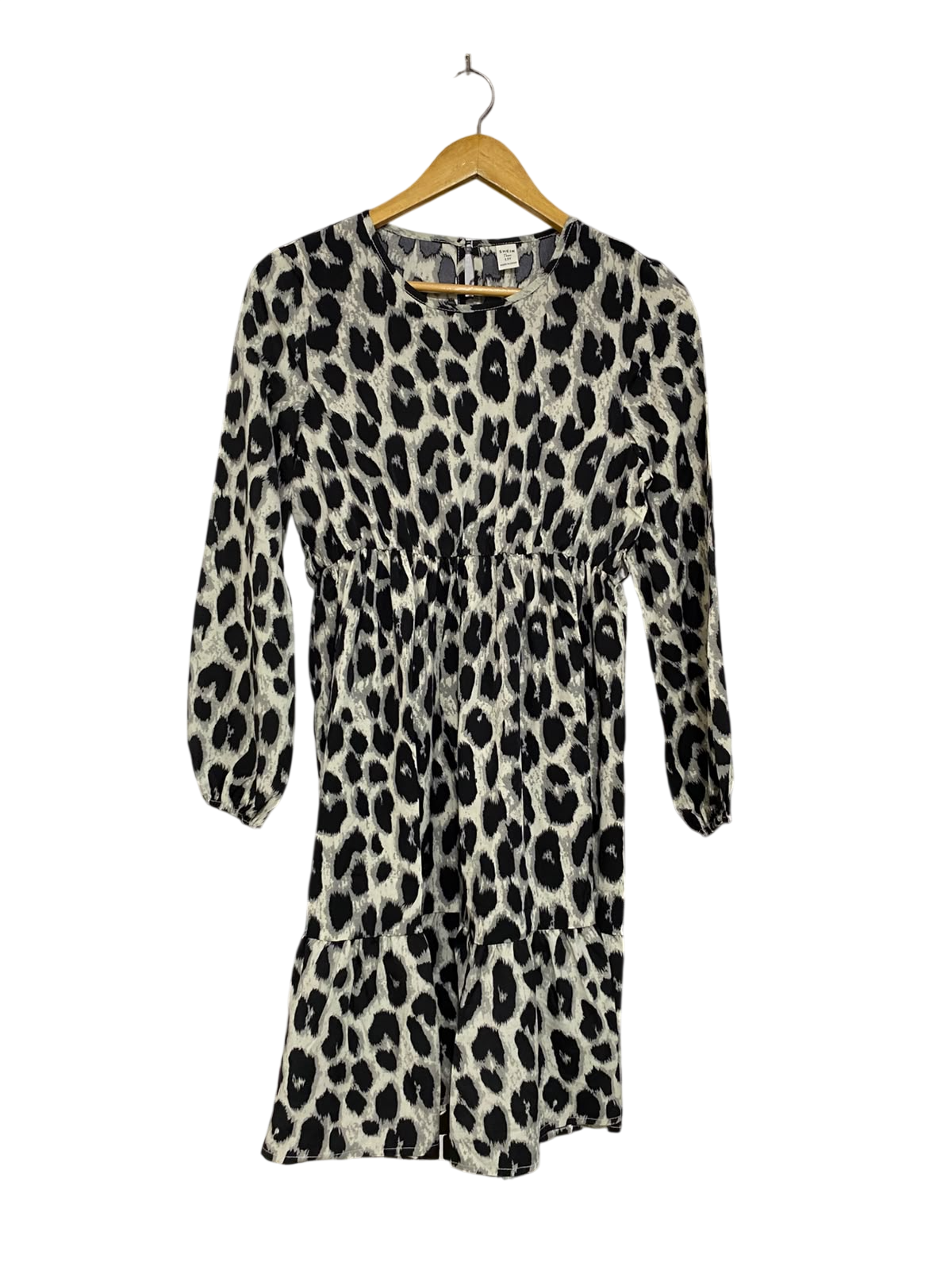 SHEIN |M| BUST 18| A45| LEOPARD PRINT TECHNICAL UTILITY TIERED MINI DRESS