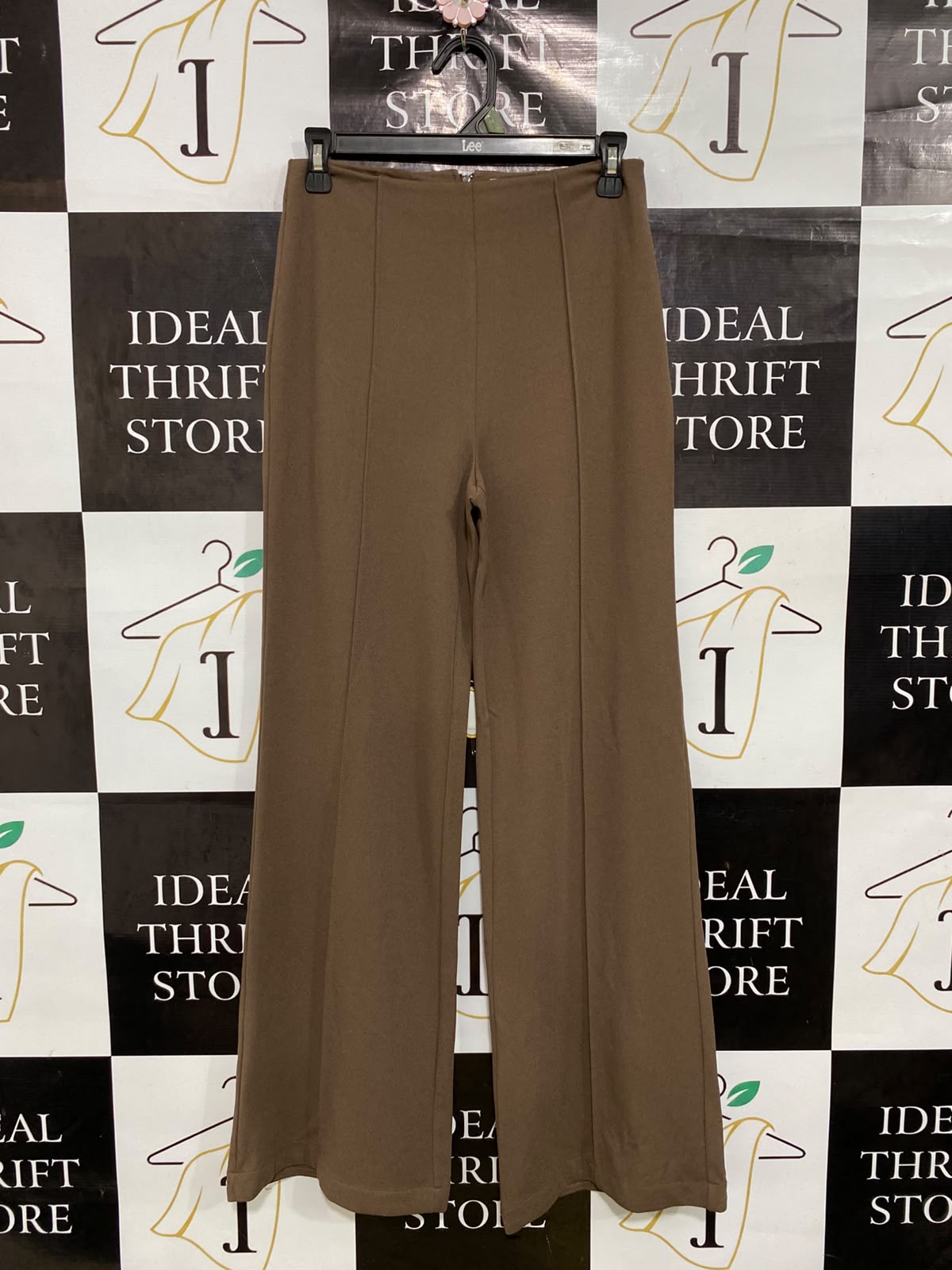THANNE |M| WAIST 28| A45| TAUPE WIDE-LEG TECHNICAL UTILITY TROUSERS