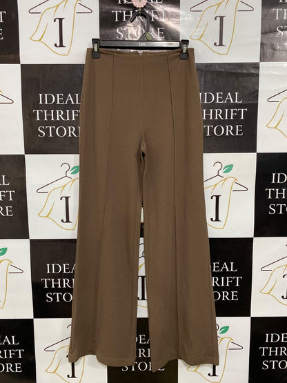 THANNE |M| WAIST 28| A45| TAUPE WIDE-LEG TECHNICAL UTILITY TROUSERS