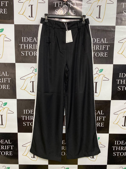 BY ZAH |M| WAIST 28| A45| BLACK AND WHITE SIDE-STRIPE TECHNICAL UTILITY TROUSERS