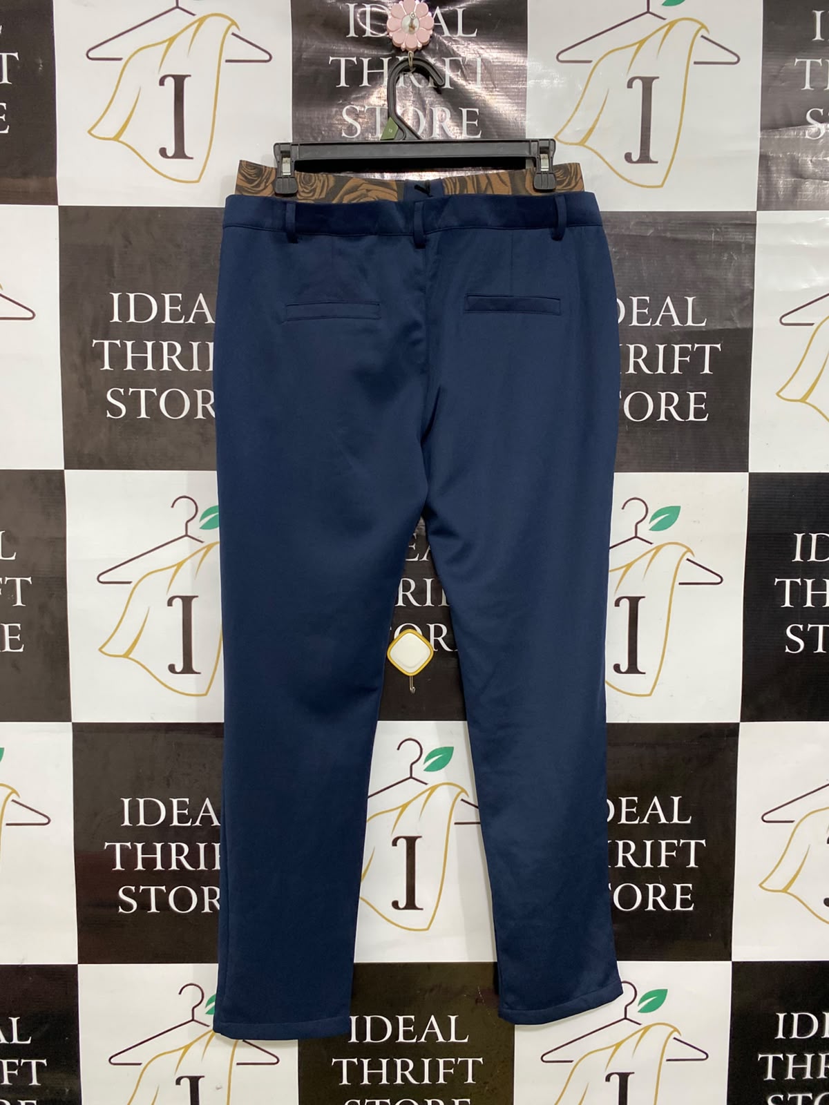 FREESIA |L| WAIST 30| A45| NAVY BLUE ZIP-POCKET TECHNICAL UTILITY TROUSERS