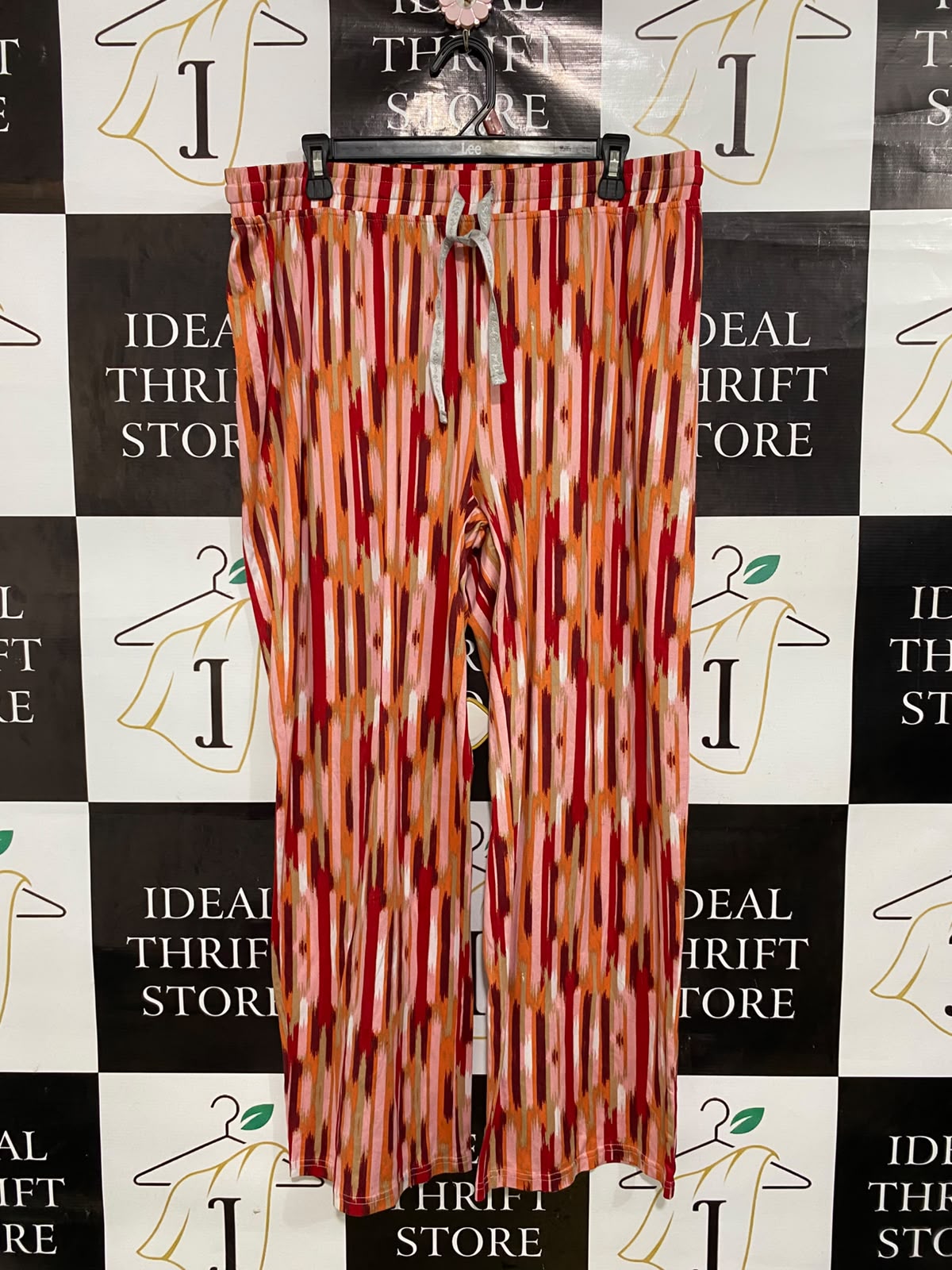 |XL| WAIST 36| A45| ABSTRACT PRINT DRAWSTRING TECHNICAL UTILITY LOUNGE TROUSERS
